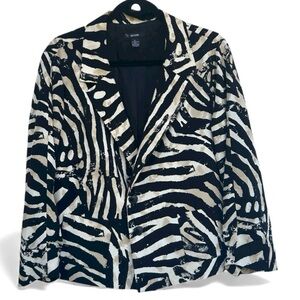 Alfani animal print blazer L